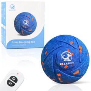 allforpaws Motion Activated Ball Dog Toy, Blue, 3.3-in