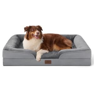 Bedsure Orthopedic Dog Beds with Removable Machine Washable Cover, Dark Grey, Large