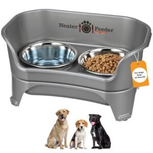 Heeyoo Elevated Dog Bowl Set, 3 bowls, 5-cup, Black