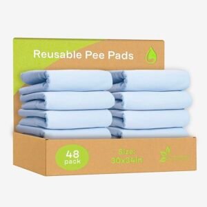 Green Lifestyle Printed Reusable Cat & Dog Pee Pads, Blue & White, 30 x 34-in, 2 count