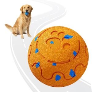 Nerf Dog Translucent TPR 3-Part Spike LED & Squeak Dog Ball Toy, Blue/Green, 2.7-in