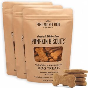 Portland Pet Food Company Pumpkin Biscuits Grain-Free & Gluten-Free Dog Treats, 5-oz bag