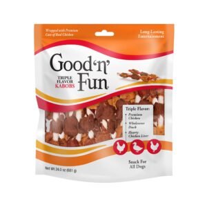 Good 'n' Fun Triple Flavor Twist Sticks Pork, Beef & Chicken Dog Treat Chew, 70 count