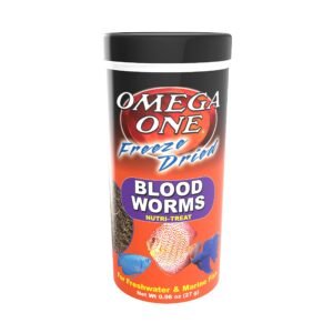 Omega One Freeze-Dried Blood Worms Freshwater & Marine Fish Treat, .96-oz jar