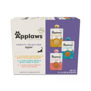 Applaws Variety Pack Bone Broth Selection Cat Food Topper, 3-oz pouch, case of 6