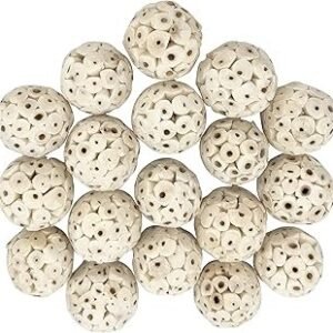 5124 Mini Sola Balls Pk18 - Handcrafted Soft sola Wood Bird Foraging Foot Toys, Small Size chewable Balls, Lightweight, Conditions Beaks and feet, Delightful for Small Size Pet Birds