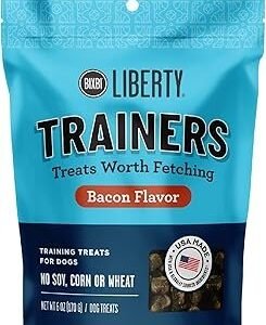 BIXBI Liberty Trainers, Bacon (6 oz, 1 Pouch) - Small Training Treats for Dogs - Low Calorie and Grain Free Dog Treats, Flavorful Pocket Size Healthy and All Natural Dog Treats