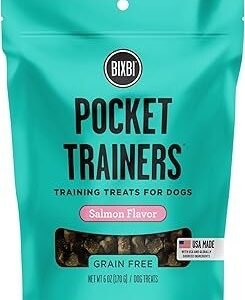 BIXBI Pocket Trainers, Salmon (6 oz, 1 Pouch) - Small Training Treats for Dogs - Low Calorie and Grain Free Dog Treats, Flavorful Pocket Size Healthy and All Natural Dog Treats