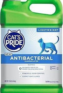 Cat's Pride NEW Antibacterial Cat Litter: Destroys 99.9% of Odor-Causing Bacteria - Powerful Odor Control - Premium Lightweight Clumping Litter - Scented, 12 Pounds