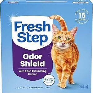 Fresh Step Clumping Cat Litter, Multi-Cat, Long Lasting Odor Control Kitty Litter with Activated Charcoal, Low Dust Formula, 14 lb