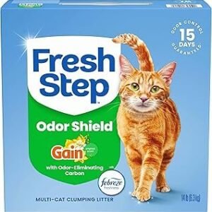 Fresh Step Clumping Litter With Febreze Freshness Gain Original Scent, Low-Dust Formula With Ammonia Block Technology, 14 lb. Box