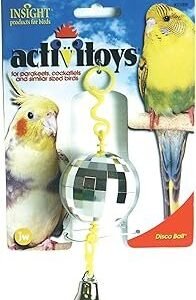 JW Pet Company Activitoy Disco Ball Small Bird Toy, Colors Vary