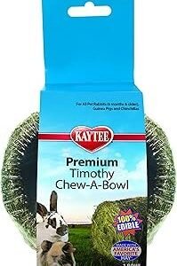 Kaytee Premium Timothy Hay Chew-A-Bowl for Rabbits, Guinea Pigs, and Chinchillas