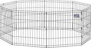 MidWest Homes for Pets 24-Inch Exercise Pen, for Indoor and Outdoor use, 16 Sq Feet of Play, Folding Dog Pen, No Door Design for Maximum Security, Easy to Set Up, Foldable Dog Playpen