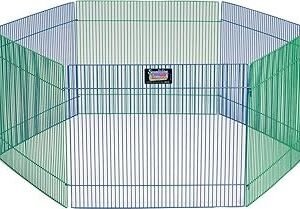 MidWest Homes for Pets Small Animal Pet Playpen/Exercise Pen, Blue and Green,1 Count (Pack of 1), Small Animal Playpen.