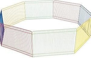 Prevue Pet Products Multi-Color Small Pet Playpen - Small Animal Pen for Rabbits, Guinea Pigs, Hamsters, Tortoises, Bunny Enclosure, Easy to Assemble, Indoor & Outdoor Play - Multi-Color