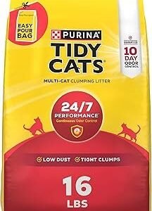 Purina Tidy Cats Clumping Cat Litter Odor Control, 24/7 Performance Multi Cat Litter - 16 lb. Bag