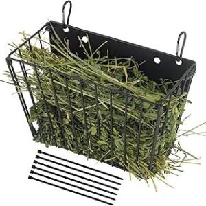 Rabbit Hay Feeder, with Heavy-Duty Metal Frame， Hay Holder for Rabbits - for Rabbits， Bunny, Guinea Pigs, Chinchillas， 9.6x4.5x6.3 inch