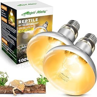 2 Pack 100W Reptile Heat Lamp Bulbs, Full Spectrum UVA/UVB Reptile Light Bulb and Basking Spot Light, UVB Light for Reptiles and Bearded Dragon, Turtle, Lizard, Snake, Amphibians