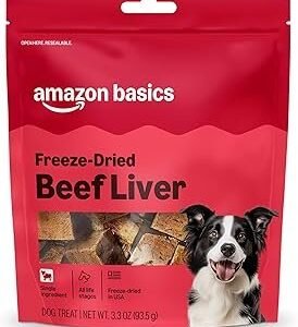 Freeze-Dried Raw Single Ingredient Dog Treats (Previously Wag), Beef Liver, High Protein, Grain-Free, 3.3 Ounce (Pack of 1), Packaging may vary
