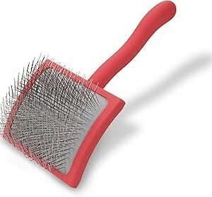 Chris Christensen Big G Dog Slicker Brush for Dogs (Goldendoodles, Labradoodles, Poodles), Groom Like a Professional, Fluff Detangle Style, Saves Time Energy, Coral, Large