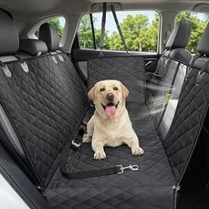 Dog Car Seat Cover, 600D Heavy Dute Durable Car Seat Cover for Dogs Pets, 100% Waterproof Scratch Proof Nonslip Dog Hammock for Cars, Seat Covers Protector with Seatbelt for Pet Sedan SUV Trucks