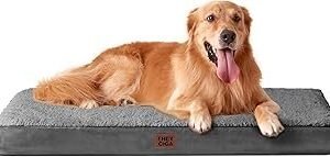 EHEYCIGA Orthopedic XL Dog Beds for Extra Large Dogs with Removable Washable Cover for Crate, Grey, 41x27