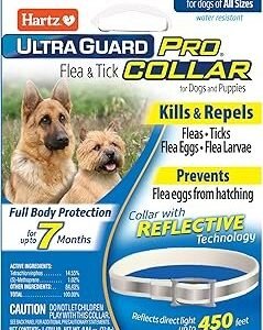 Hartz UltraGuard Pro Reflective Flea & Tick Collar for Dogs and Puppies, 7 Month Flea and Tick Prevention Per Collar, 1 Count