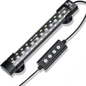 hygger 24/7 Mode Submersible Aquarium LED Light, Full Spectrum Hidden Fish Tank Light with 3 Rows Beads 7 Colors Auto On Off Sunrise-Daylight-Moonlight, Adjustable Timer Brightness 6W