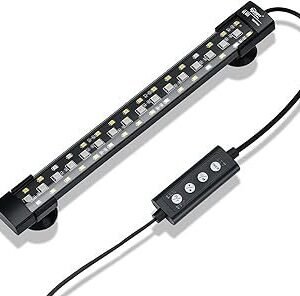hygger 24/7 Mode Submersible Aquarium LED Light, Full Spectrum Hidden Fish Tank Light with 3 Rows Beads 7 Colors Auto On Off Sunrise-Daylight-Moonlight, Adjustable Timer Brightness 8W