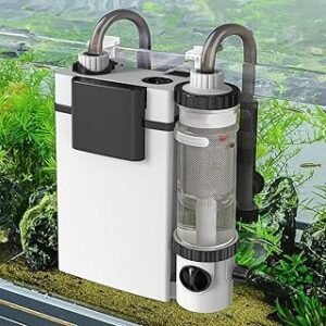 hygger Quiet Hang On Back Aquarium Filter 5-30 Gallon Small Fish Tank Canister Filter with Surface Skimmer Spray Bar 3 Floss Pads Bio Filter Media Adjustable Flow, Easy Water Change 132 GPH