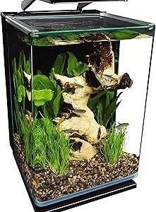 Marineland Portrait Glass LED Aquarium Kit, 5 Gallons, Hidden Filtration,Black