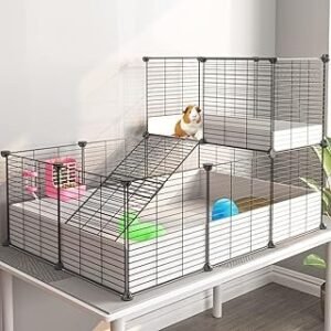 Oneluck Guinea Pig Cage, Indoor Habitat with Waterproof Plastic Bottom,Playpen for Small Pet Bunny, Turtle, Hamster, Loft cage
