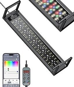 Pawfly Aquarium Light for Plants, 20 W Bluetooth Fish Tank Light, Full Spectrum Aquarium Lights for 18"-24" Fish Tanks, Extendable 24/7 LED Lights with Timer Modes & Adjustable Brightness