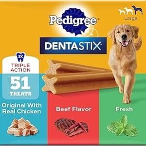 Pedigree Dentastix Large Dog Treats, Original, Beef & Fresh, 2.73 lb. Variety Pack (51 Treats Total)