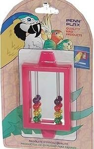 Penn-Plax Bird Life - Mirror with Beads Toy | Easy to Attach to Any Bird Cage | Keep Your Birds Entertained and Stimulated (BA507)