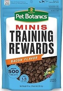 Pet Botanics 10 oz. Pouch Training Rewards Mini Soft & Chewy, Bacon Flavor, with 500 Treats Per Bag, The Choice of Top Trainers