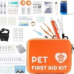 Portable Dog First Aid Kit with Hook - Water Resistant Pouch for Hiking, Camping, Daily Family Use, Travel, Pet Safety, Thoughtful Gift for Pet Owners (81pcs Upgrade Professional Version)
