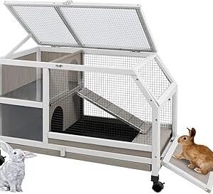 Rabbit Hutch Indoor - Weatherproof, Multi-Level, Easy Assembly, Lockable, and Comfortable