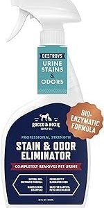 Rocco & Roxie Supply Co. Stain & Strong Odor Eliminator, Enzyme Cleaner, Pet Odor Eliminator for Home - Carpet Stain Remover for Cats & Dog Pee - Urine Destroyer - Carpet Cleaner Spray Clear, 32 Fl Oz