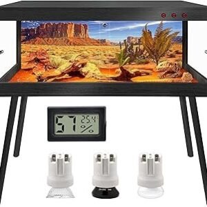 ROYXEN Reptile Tank 81 Gallon, Bearded Dragon Tank with Leg Stand, Tempered Glass Reptile Enclosure, Lizard Tank for Chameleon,Snake,Lizard Habitat (Black,48x20x20 Inch)