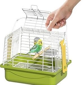Small Bird cage,Travel Cage for Birds and Small Animals, Parakeet cage,Bird Carrier Travel cage,Bird Travel cage, jaulas para pájaros,Green,(Size:S,M,L) (S)