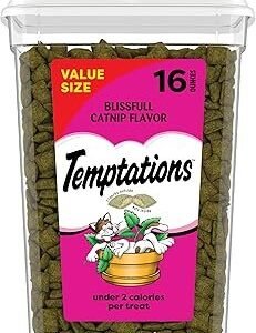 Temptations Cat Treats, Classic Crunchy and Soft Cat Treats, Blissful Catnip Flavor, Catnip Treats, 16 oz. Tub