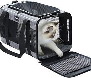 Vceoa 17.5x11x11 Inches Cat, Dog Carrier for Pets Up to 16 Lbs, Soft-Sided Cat Bag Animal Carriers Travel Puppy Carry As a Toy of Fabric Pet Home