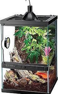 Zilla 11 Gallon Glass Tropical Vertical Habitat Starter Kit for Small Tree Dwelling Reptiles & Amphibians